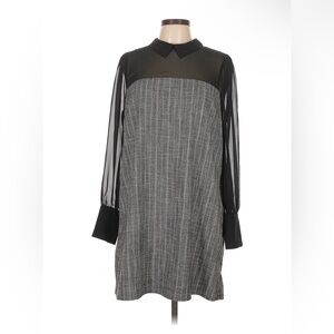 BCBGeneration Black and Gray Twill Long Sleeve Dress